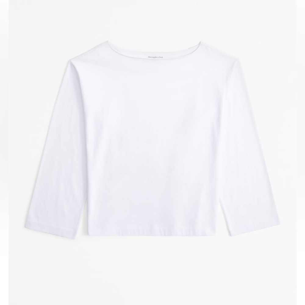 Abercrombie & Fitch Premium Polished Long-Sleeve Oversized Boatneck Tee - NWT